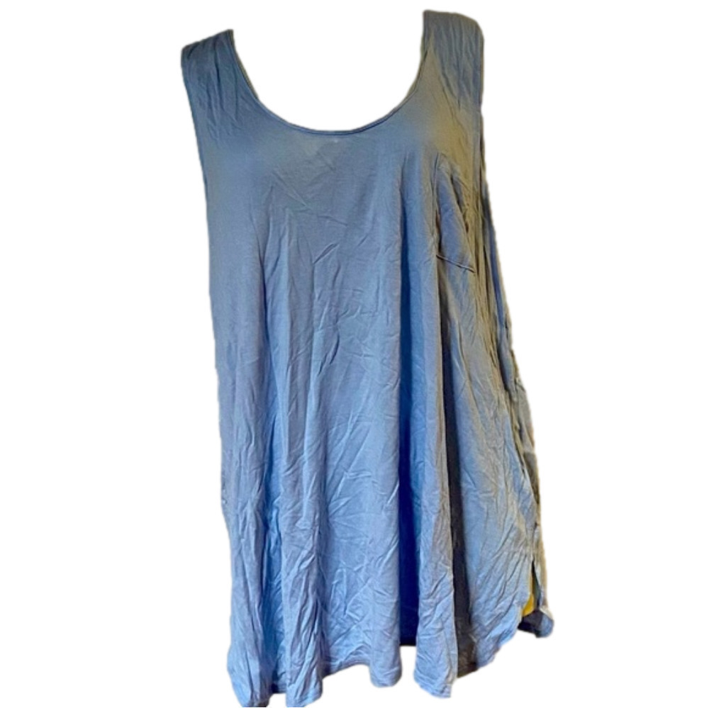 NEW With Tags Joe Fresh Plus Size 1X Light Blue Tank With Breast Pocket